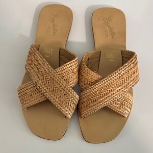 Seychelles Natural Woven Slide Sandals